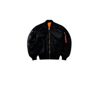 Alpha Industries ALPHA X NO PROBLEMO NO WAR MA-1 Loose Bomber Jacket Size L - black