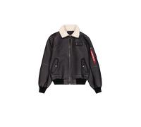 Alpha Industries B-15-3 Faux Leather Bomber Jacket Leather Jackets for Men Size S - black