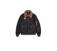 Alpha Industries B-15 Custom Leather Jacket Bomber Jackets for Men Size M - vintage brown