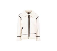 Alpha Industries B-3 Faux Leather Bomber Jacket Leather Jackets for Men Size L - vintage white