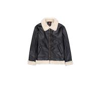 Alpha Industries B-3 Faux Leather Bomber Jacket Leather Jackets for Men Size M - black