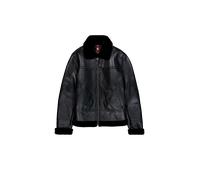 Alpha Industries B-3 Leather Jacket Leather Jackets for Men Size 3XL - black