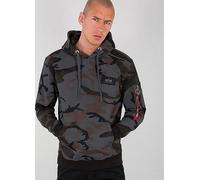 Hoodie Alpha Industries Back Print Camo Noir M