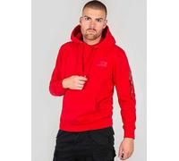 Alpha Industries Back Logo Print Hoodie Red