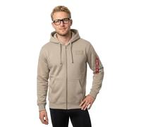 Alpha Industries Back Print Full Zip Sweatshirt Beige L Men