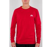 Alpha Industries Back Print Heavy Longsleeve Shirt, white-red, size S for Men
