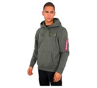 Alpha Industries Back Print Hoody Mens Hooded Sweat Dark Olive