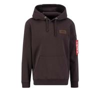 Alpha Industries Back Print Hoody Mens Hooded Sweat Hunter Brown