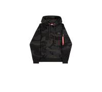 Alpha Industries Backprint Camo Hoodie for Men Size 2XL - black camo
