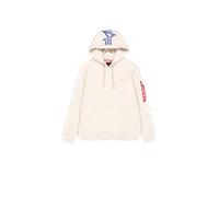 Alpha Industries Backprint Hoodie for Men Size XL - vintage white
