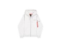 Alpha Industries Backprint Zip Hoodie for Men Size 3XL - pastel grey melange