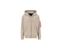 Alpha Industries Backprint Zip Hoodie for Men Size 3XL - vintage sand