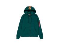 Alpha Industries Backprint Zip Hoodie for Men Size L - Force Green