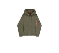 Alpha Industries Backprint Zip Hoodie for Men Size S - dark olive