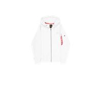 Alpha Industries Backprint Zip Hoodie for Men Size S - white