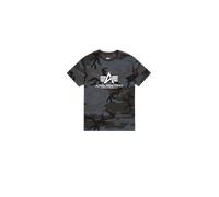 Alpha Industries Basic Big Logo Camo T-Shirt for Men Size L - black camo