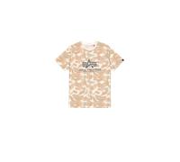 Alpha Industries Basic Big Logo Camo T-Shirt for Men Size S - sand camo