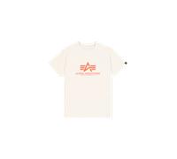 Alpha Industries Basic Big Logo Carbon T-Shirt for Men Size 3XL - vintage white