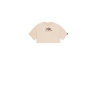 Alpha Industries Basic Big Logo Cropped PP T-Shirt Women for Women Size M - organic beige