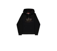 Alpha Industries Basic Big Logo Effect Print Hoodie for Men Size M - black