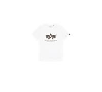 Alpha Industries Basic Big Logo Effect Print T-Shirt for Men Size M - white