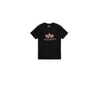 Alpha Industries Basic Big Logo Foil Print T-Shirt for Men Size 3XL - black/gold