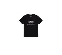 Alpha Industries Basic Big Logo Foil Print T-Shirt for Men Size XS - black/metalsilver