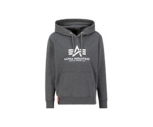 Alpha Industries Basic Big Logo Hoodie for Men Size 3XL - charcoal heather/white