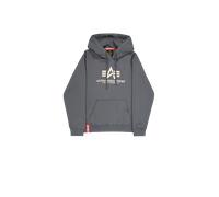 Alpha Industries Basic Big Logo Hoodie for Men Size 3XL - greyblack