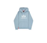 Alpha Industries Basic Big Logo Hoodie for Men Size 3XL - greyblue