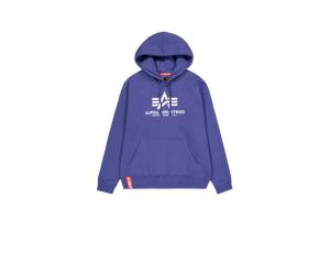 Alpha Industries Basic Big Logo Hoodie for Men Size 3XL - night purple