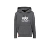 Alpha Industries Basic Big Logo Hoodie for Men Size L - charcoal heather/white