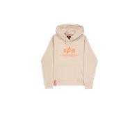 Alpha Industries Basic Big Logo Hoodie for Men Size L - organic beige
