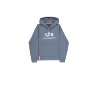 Alpha Industries Basic Big Logo Hoodie for Men Size M - denim blue