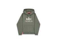 Alpha Industries Basic Big Logo Hoodie for Men Size S - vintage green