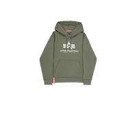 Alpha Industries Basic Big Logo Hoodie for Men Size XL - dark olive