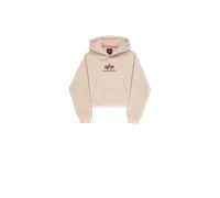 Alpha Industries Basic Big Logo Puff Print Hoodie Women for Women Size M - organic beige