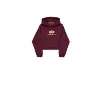 Alpha Industries Basic Big Logo Puff Print Hoodie Women for Women Size S - dark cherry