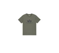 Alpha Industries Basic Big Logo Rainbow Reflective T-Shirt for Men Size M - vintage green