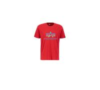 Alpha Industries Basic Big Logo Rainbow Reflective T-Shirt for Men speed red