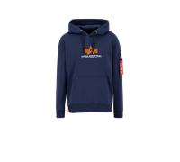 Alpha Industries Basic Big Logo Rubber Hoodie for Men Size M - ultra navy