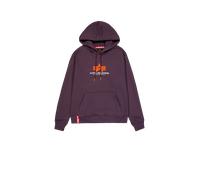 Alpha Industries Basic Big Logo Rubber Hoodie for Men Size XL - Plum