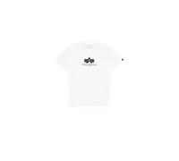 Alpha Industries Basic Big Logo Rubber T-Shirt for Men Size L - white/black