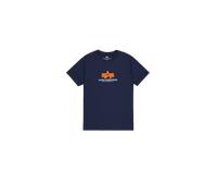 Alpha Industries Basic Big Logo Rubber T-Shirt for Men Size XL - ultra navy