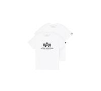 Alpha Industries Basic Big Logo T-Shirt 2 Pack for Men Size M - white