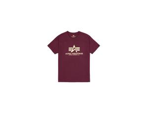 Alpha Industries Basic Big Logo T-Shirt for Men Size L - dark cherry