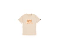 Alpha Industries Basic Big Logo T-Shirt for Men Size L - organic beige