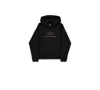 Alpha Industries Basic Big Logo TPU Hoodie for Men Size L - black/shiny gold