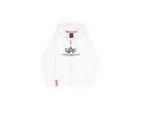 Alpha Industries Basic Big Logo Zip Hoodie for Men Size M - white