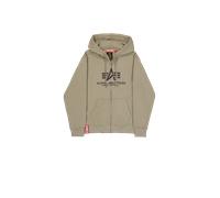 Alpha Industries Basic Big Logo Zip Hoodie for Men Size S - olive